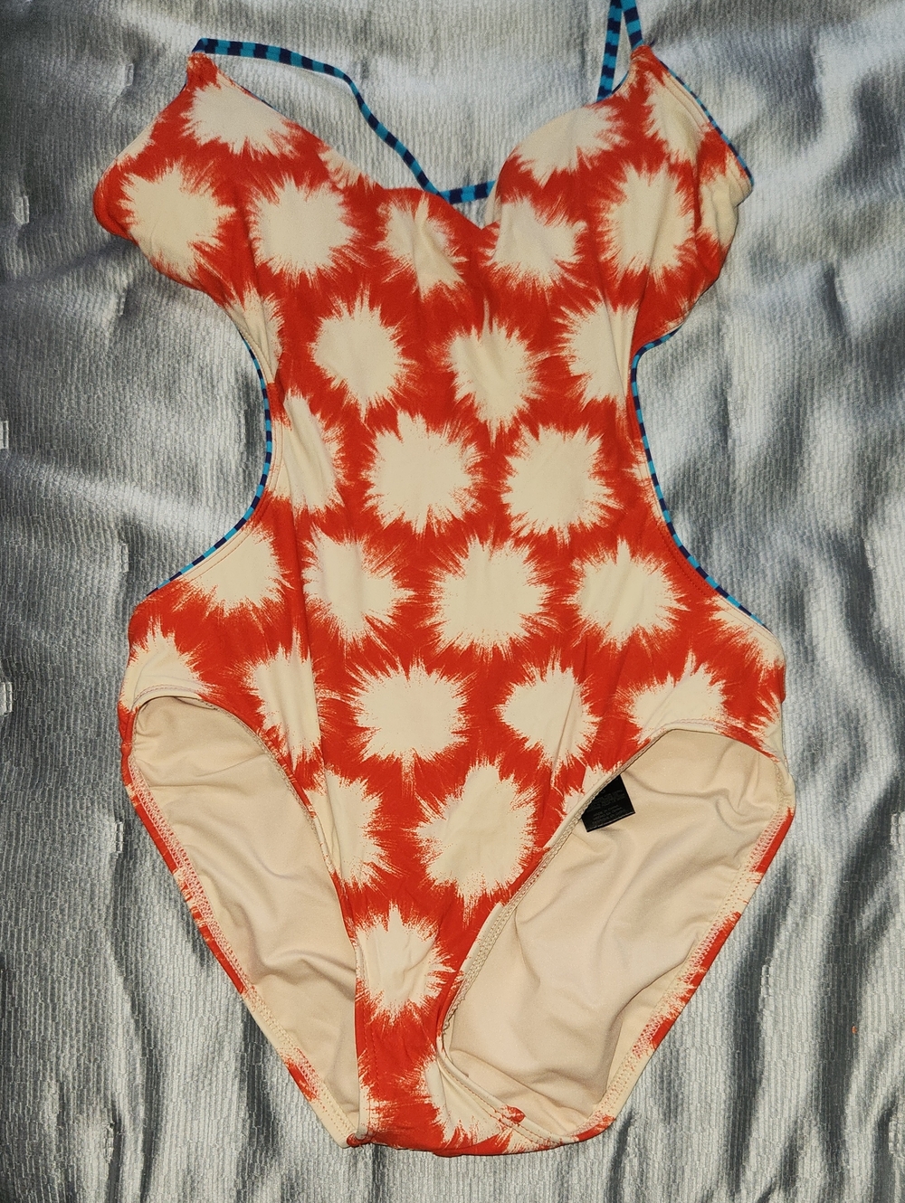 Marc by Marc Jacobs Orange and Cream Sunburst Tie-Dye One-Piece